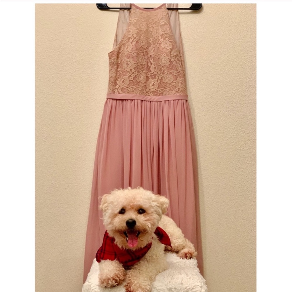 Blush A-Line princess bridesmaid dress